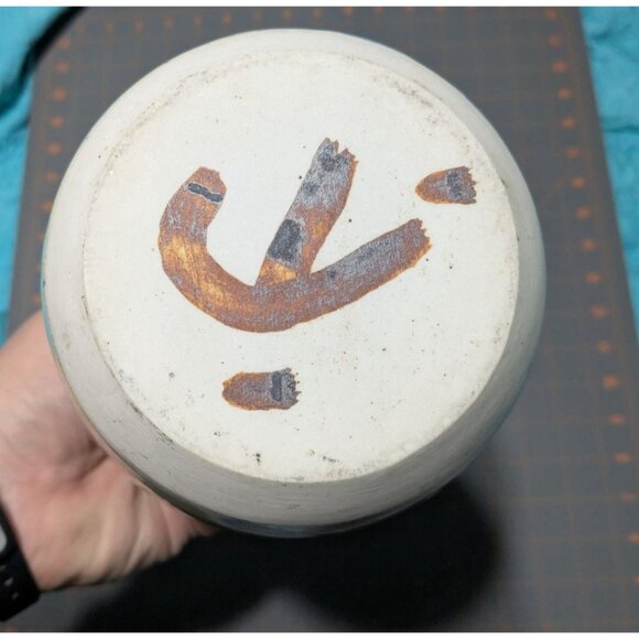 Handcrafted Studio Pottery Vase 7" Tall Drip Glaze Colorful & Unique - Picture 14 of 15